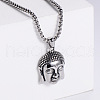 Buddha Head 304 Stainless Steel Pendant Necklaces FS-WG9340E-01-1
