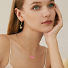 FIBLOOM 4Pcs 4 Style Hat & Shoes Enamel Pendant Necklaces Set with Cable Chains NJEW-FI0001-11-7