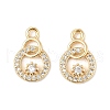 Brass Micro Pave Cubic Zirconia Pendants KK-R219-22G-1