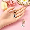 Mother's Day Coffee Cup with Cat Alloy Enamel Pendant Decoration HJEW-YW00025-01-5