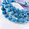 Synthetic Turquoise Round Beaded Multi-strand Bracelets for Men Women BJEW-G743-02F-3