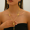 Brass Bicone Tassel Earrings & Necklaces Sets for Women KG8308-3