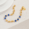 Elegant Brass & Glass Round Beads Link Bracelets for Women ID0127-3