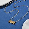304 Stainless Steel 11:11 Number Rectangle Pendant Necklace with Cable Chains for Women NJEW-NH0001-04G-4
