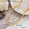 Sweet Brass and Natural Pearl Teardrop Heart Pendant Necklaces for Women OM5968-1-2