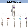 DELORIGIN 80Pcs 16 Styles Natural Rose Quartz & Amethyst & Howlite & Red Jasper & Green Aventurine Chip Pendants FIND-DR0001-38-2
