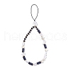 Moon & Star & Disc Beaded Chain Mobile Strap HJEW-SW00020-01-1