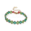 Christmas Handmade Glass Seed Beads Link Bracelets for Women BJEW-MZ00123-2