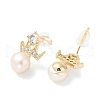 Natural Pearl Ear Studs EJEW-P285-05G-2