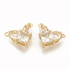 Brass Cubic Zirconia Charms X-KK-S340-12G-07-1