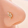 316L Surgical Stainless Steel Micro Pave Clear Cubic Zirconia L-Shaped Nose Rings WG5ADDF-16-1