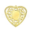 Rack Plating Iron Hollow Big Pendant Cabochon Settings IFIN-Q134-03G-1