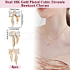 Beebeecraft 8Pcs Brass Micro Pave Clear Cubic Zirconia Charms FIND-BBC0003-56-2