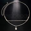 Alloy Full Crystal Rhinestone Teardrop Charm Double Layer Waist Chain WG7517E-02-1
