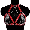 Imitation Leather & Alloy Curb Chain Harness Chest Body Chains FS-WG84763-02-1