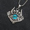 Evil Eye Skull Alloy Pave Glass Pendant 667 Stainless Steel Chain Necklaces for Men FS-WG7A50C-01-1
