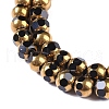 Electroplate Glass Beads Strands X-EGLA-Q128-04A-FP06-3