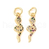 Brass Micro Pave Cubic Zirconia Charms KK-U056-35G-1
