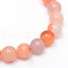 Round Dyed Natural Red Agate Bead Strands G-R345-6mm-09-2