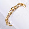 Stainless Steel Multi-strand Ball Bracelets BJEW-L687-01G-2