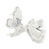 Brass with Enamel with Cubic Zirconia with Crystal Stud Earring with 925 Sterling Silver Pins KK-Q820-07S-2