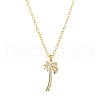 Brass Cubic Zirconia Charms Necklace for Women NJEW-JN04926-1