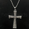 Alloy Rhinestone Cross Pendant Necklaces NX3454-4-1