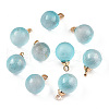 Two Tone Transparent Spray Painted Glass Pendants GLAA-N035-020A-C03-1