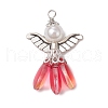 Gradient Color Baking Paint Glass Pendants PALLOY-JF03626-3