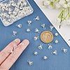SUPERFINDINGS 80Pcs Flower Rack Plating Brass Filigree Bead Cap Pendant Bails KK-FH0003-48-3