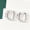 Brass D-Shaped Hoop Earrings EJEW-Q016-17P-4