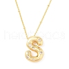 Brass Micro Pave Clear Cubic Zirconia Pendant Necklaces NJEW-Z038-01G-S-2