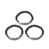 Dyed Natural & Synthetic Mixed Gemstone Arrow Beaded Strech Bracelet for Women BJEW-JB09364-1