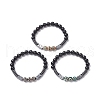 Dyed Natural & Synthetic Mixed Gemstone Arrow Beaded Strech Bracelet for Women BJEW-JB09364-1
