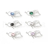 Rack Plating Alloy Glass Connector Charms PALLOY-P291-16P-1