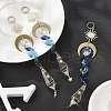 Wire Wrapped Bullet Glas Pendant Decoration HJEW-JM03122-01-1