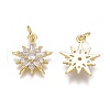 Brass Micro Pave Clear Cubic Zirconia Pendants ZIRC-Z008-36G-2