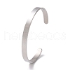 304 Stainless Steel Open Cuff Bangle BJEW-G653-01P-03-3