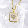 Brass Micro Pave Clear Cubic Zirconia Pendant Necklaces NJEW-C071-05C-G-3