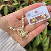 Brass Micro Pave Clear Cubic Zirconia & Imitation Pearl Jewelry Sets FS-WG880D6-01-1