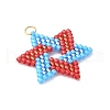 Handmade Glass Seed Beaded Star of David Pendants PALLOY-MZ00618-2