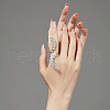 Leaf Brass with Crystal Rhinestone Cuff Rings for Women FS-WG16B57-01-2