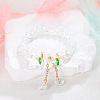 Daisy Crackle Glass Round Beaded Stretch Bracelets FS-WG28140-07-1