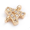 Brass Micro Pave Cubic Zirconia Letter Links ZIRC-I042-16G-A-3