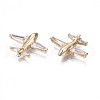 Brass Micro Pave Clear Cubic Zirconia Pendants KK-Q764-015-3