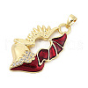 Brass Micro Pave Cubic Zirconia Pendants KK-P300-07G-2