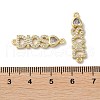 Rack Plating Brass Pave Clear Cubic Zirconia Connector Charms KK-K332-39G-3