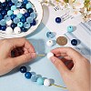 SOFPLATE 180Pcs 6 Colors Painted Natural Wood Beads WOOD-SP0001-08C-3