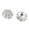 Brass Micro Pave Clear Cubic Zirconia Bead Caps KK-V015-32P-1