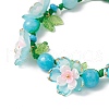3Pcs Floral Acrylic Beads Braided Bead Bracelets for Women BJEW-MZ00184-8